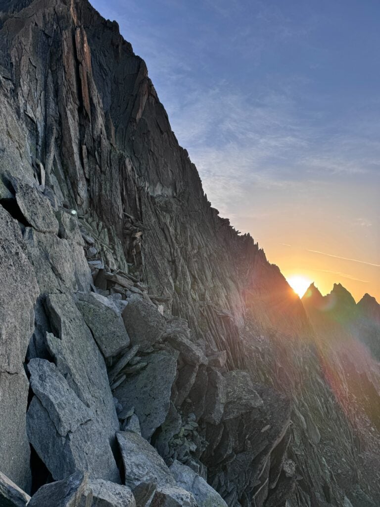 Sonnenaufgang im Zustieg